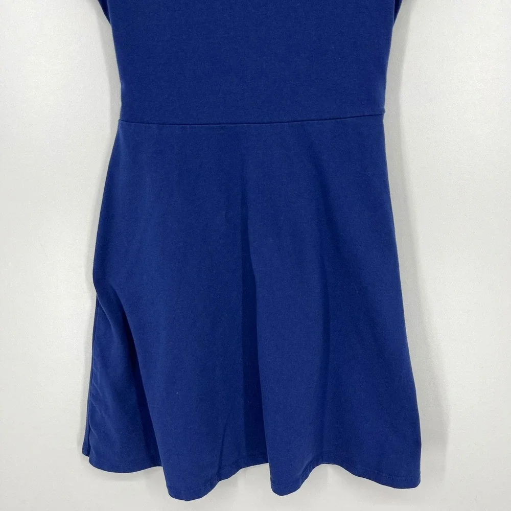 Disney Girls Blue Dress Silver Holographic Logo Pink Braided Belt Size 10/12